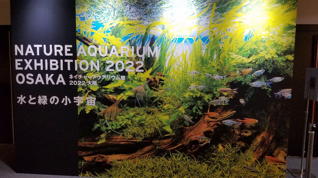 大阪なんばで開催している『ネイチャーアクアリウム展2022』の入口のパネル